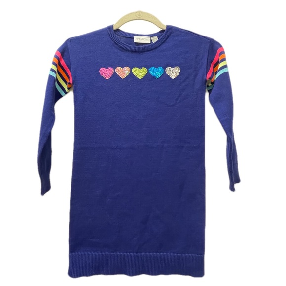 PLACE by The Children’s Place Heart Sequins Thin Sweater Small (5/6) Multicolor - Picture 2 of 12